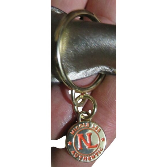 Nicole Lee Pewter Structured Vegan Leather top handle satchel with Charms - Picture 8 of 10